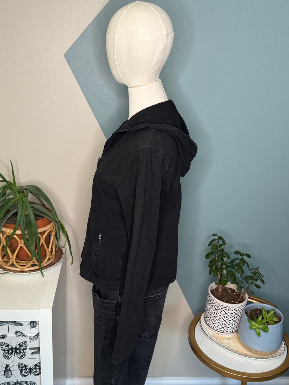 Danskin Black Zip Hooded Athleisure Yoga Jacket Medium - Picture 4 of 12